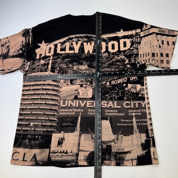 Vintage Novel Teez Shirt Men Extra Large Hollywood Rodeo All Over Print Core Ex - Picture 14 of 15